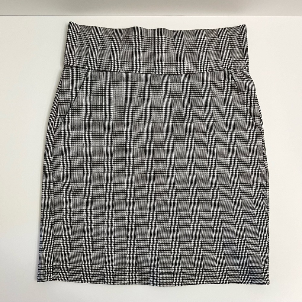 Plaid High Waisted Pencil Skirt-Small